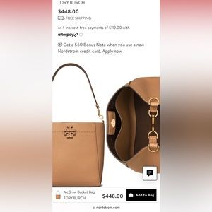 **SOLD** Tory Burch McGraw Bucket Bag (regular size, not small)